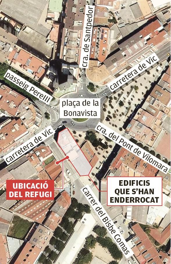 La situació del túnel que va servir de refugi durant la guerra civil