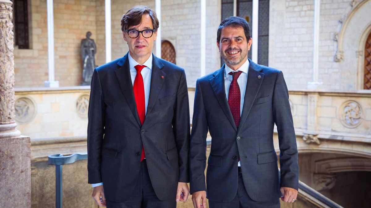 El president de la Generalitat, Salvador Illa, i l'alcalde d'Igualada, Marc Castells, s'han reunit al Palau de la Generalitat