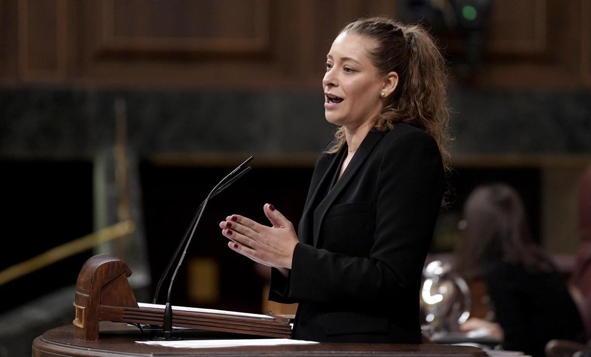 La diputada del PP, Ester Muñoz, durante su intervención en el Congreso.