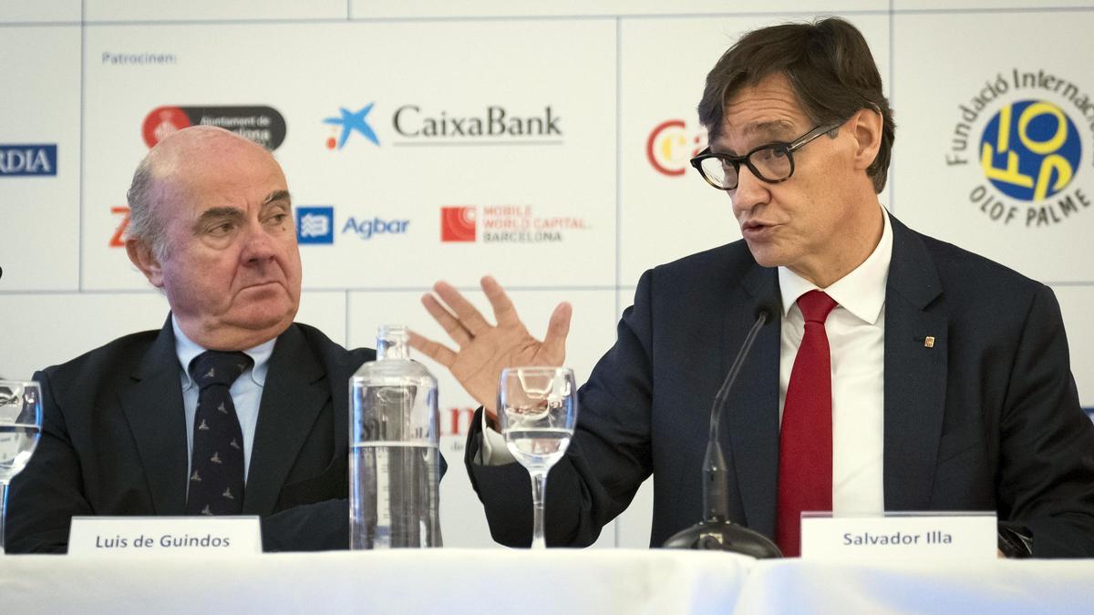 Luís de Guindos i Salvador Illa en la XXIX Trobada d’Economia de s’Agaró.