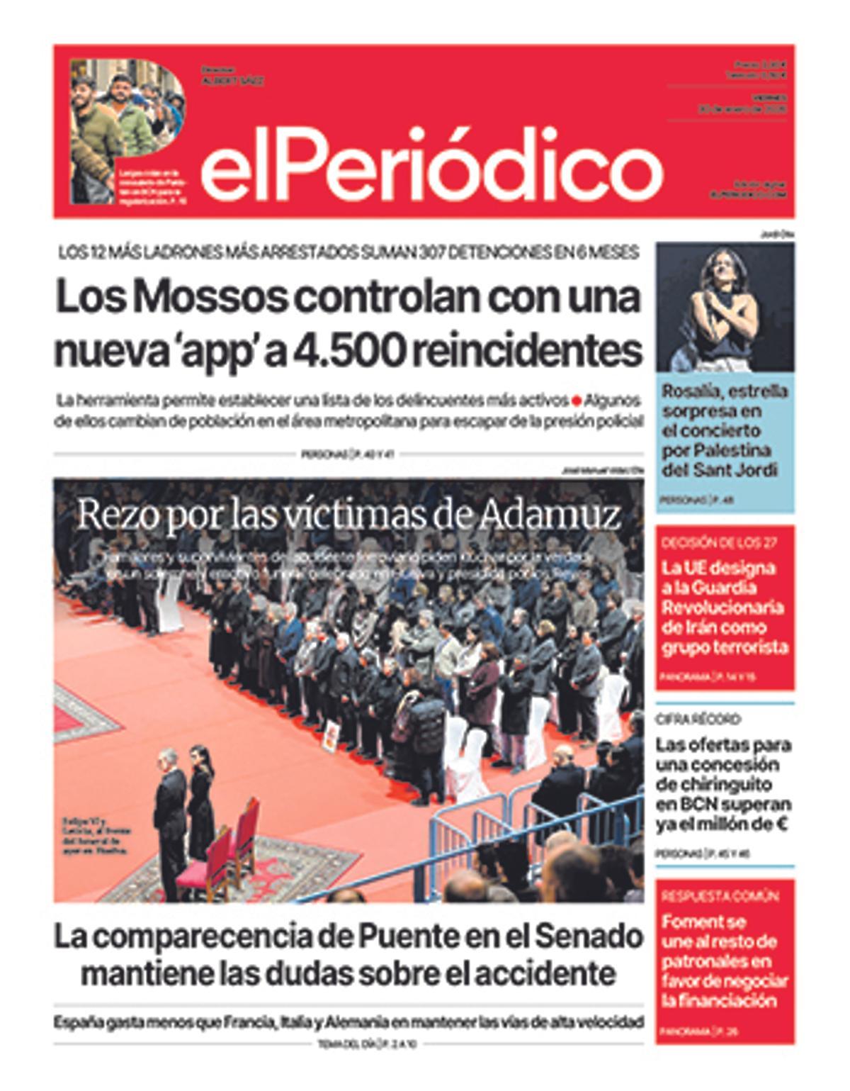 La portada de EL PERIÓDICO del 30 de enero de 2026