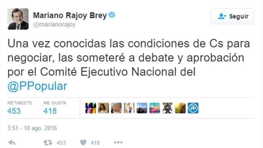 ¿Ha mentido Rajoy cuando ha negado haber hablado &quot;nunca&quot; de estudiar las condiciones de Ciudadanos?