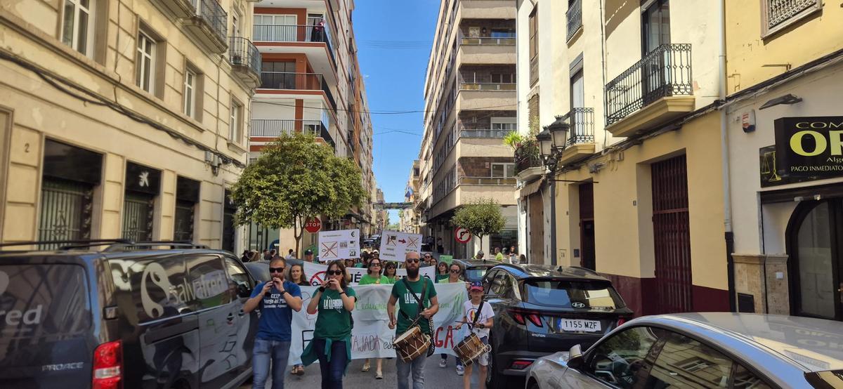 Cabecera de la manifestación de Algemesí.