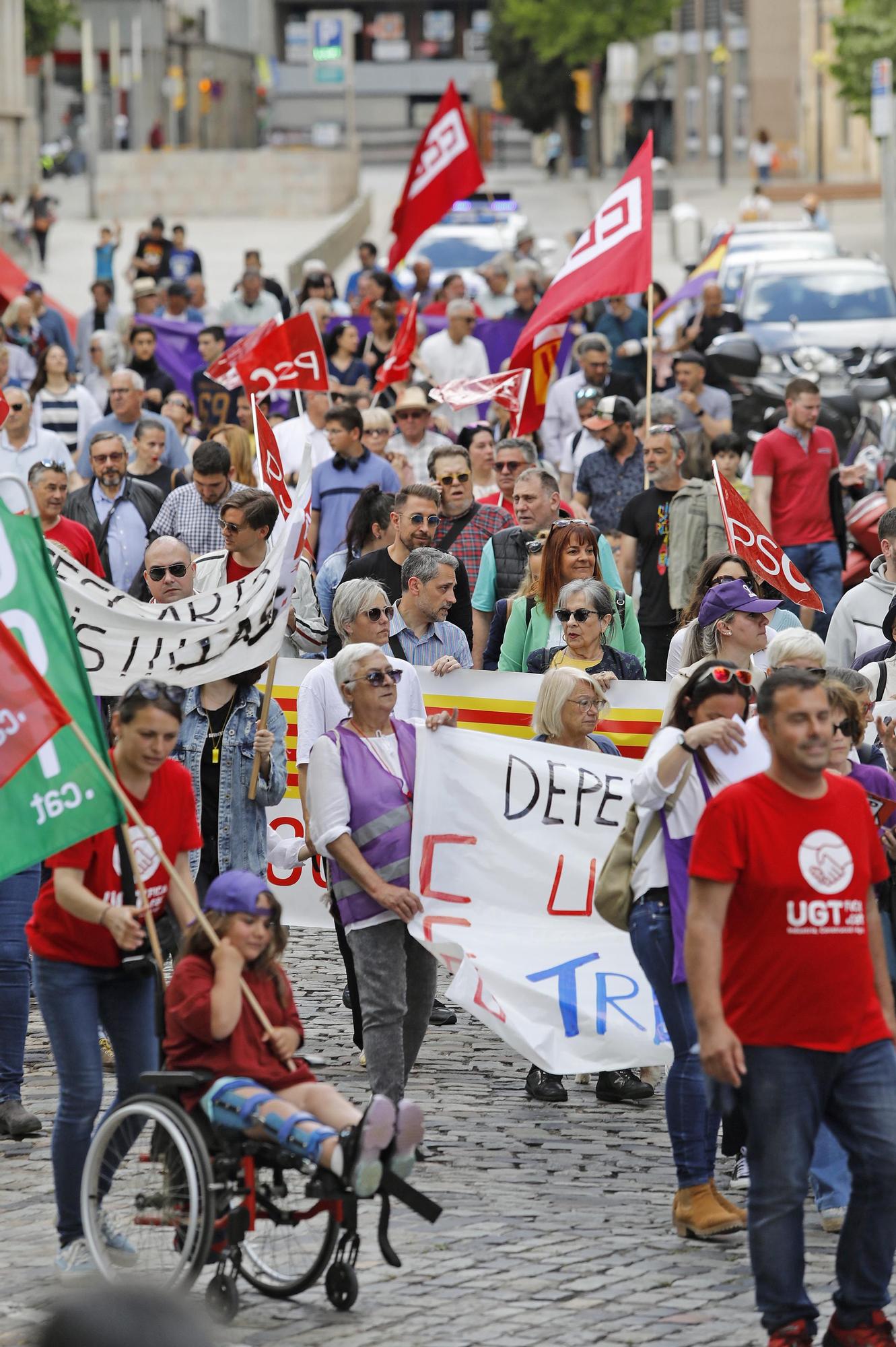 Manifestació de l'1 de maig a Girona