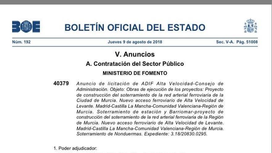 PDF del BOE difundido por Conesa.