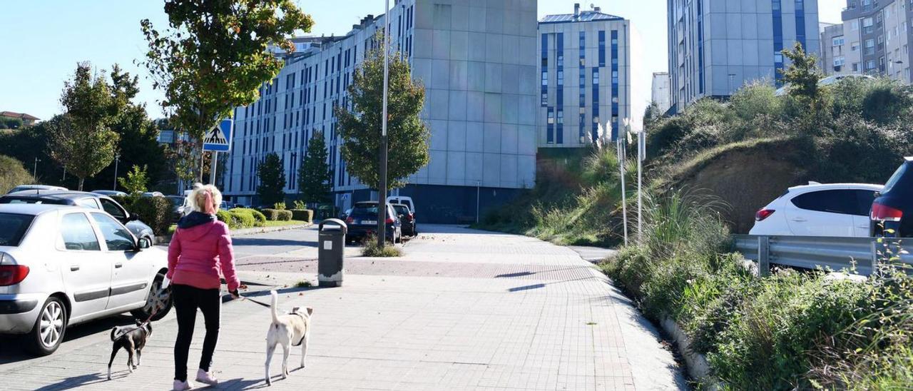 Vista parcial de Valdecorvos, con el único edificio de viviendas públicas de la Xunta. // G. SANTOS