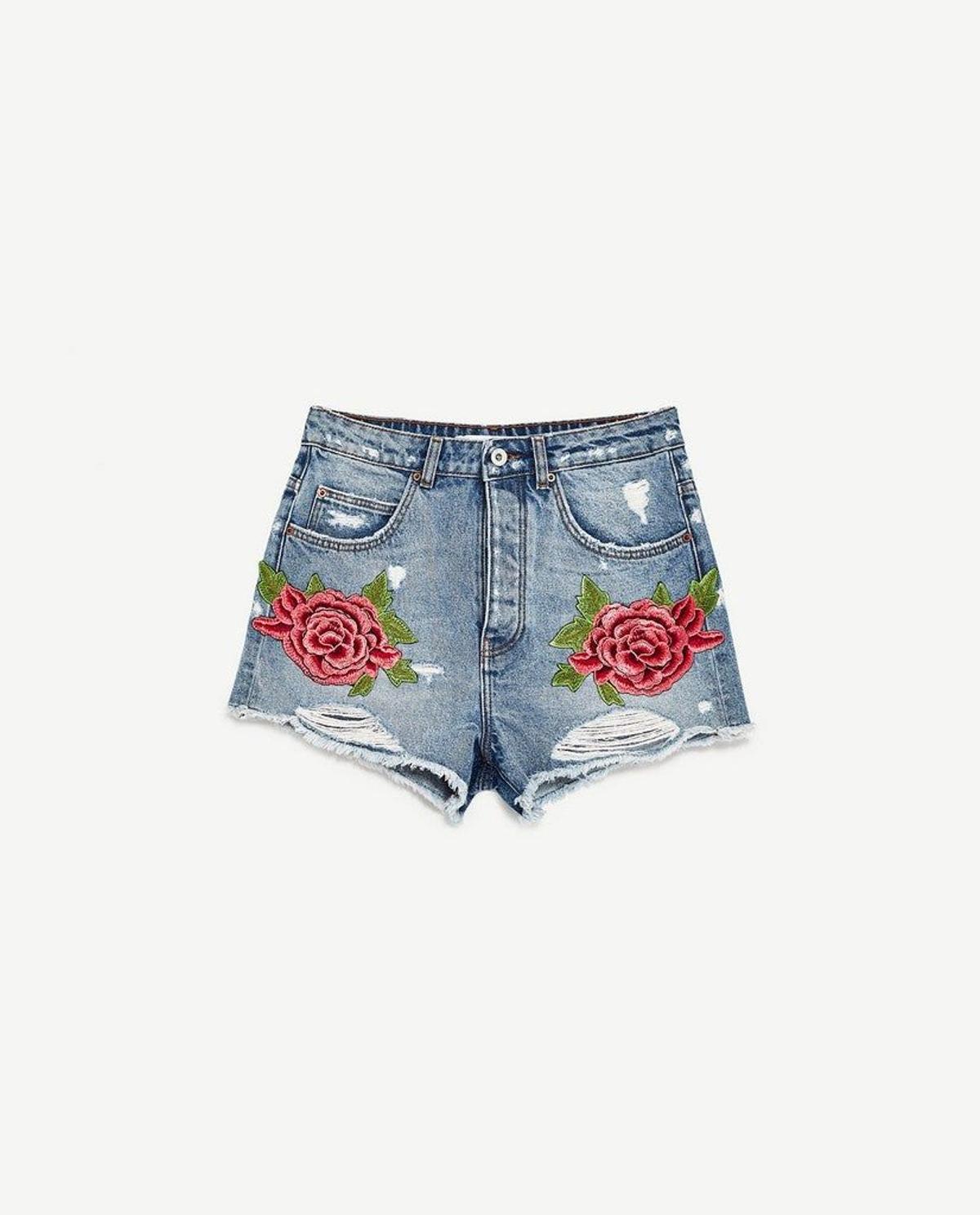 Short denim bordado