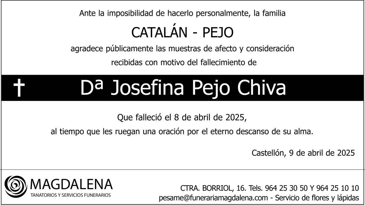 Dª Josefina Pejo Chiva