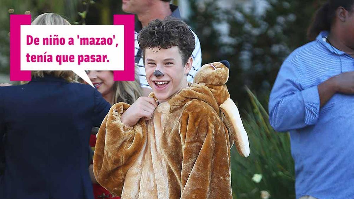 Nolan Gould en el rodaje de Modern Family