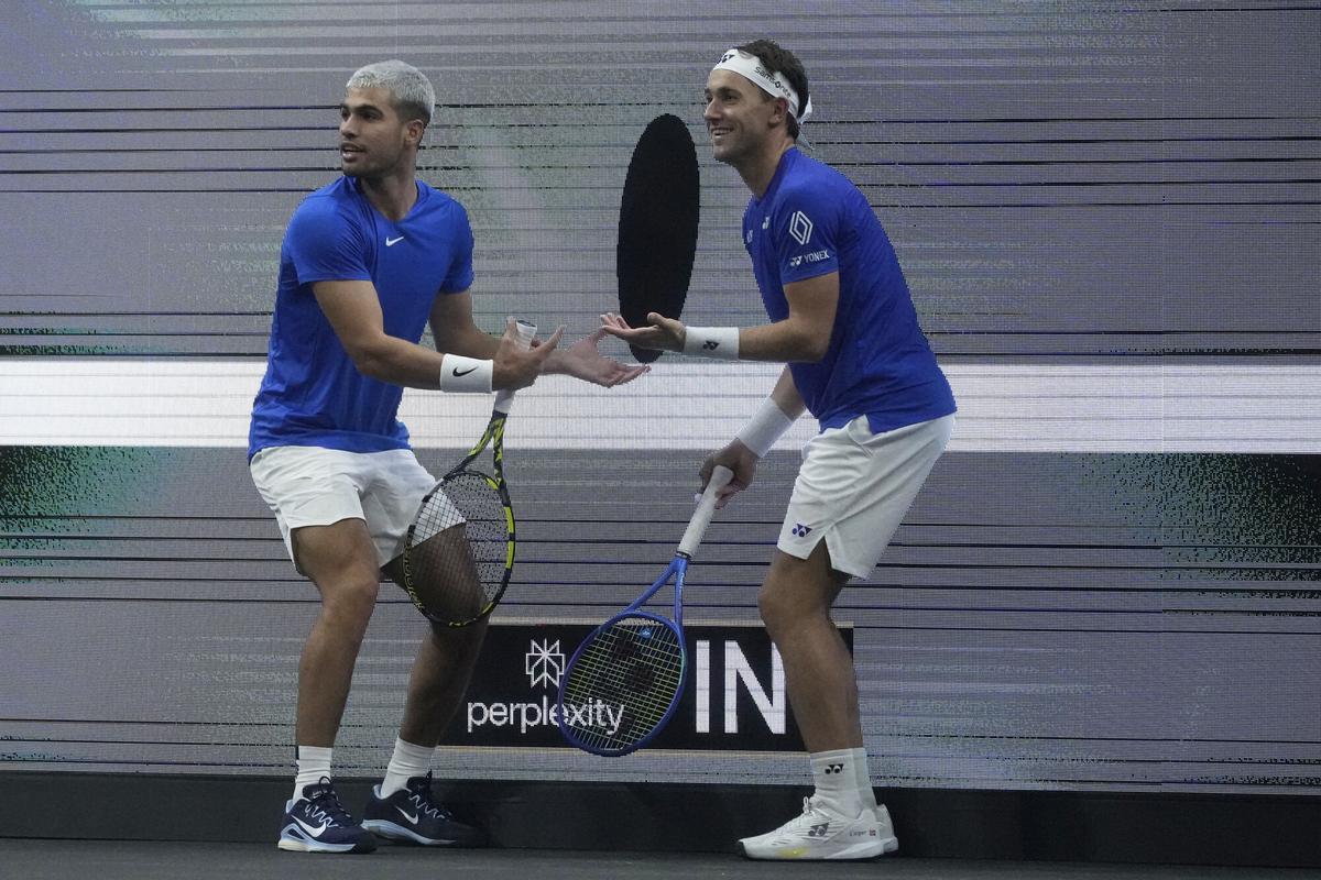 Carlos Alcaraz y Casper Ruud, en la Laver Cup