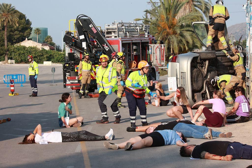 Así ha sido el simulacro de Emergencias con una treintena de víctimas en Murcia