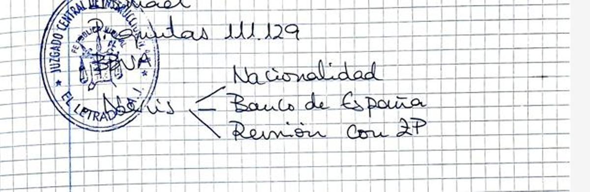 Anotación en la agenda de Leire Díez sobre el exviceministro venezolano Nervis Villalobos y Zapatero sobre su nacionalidad