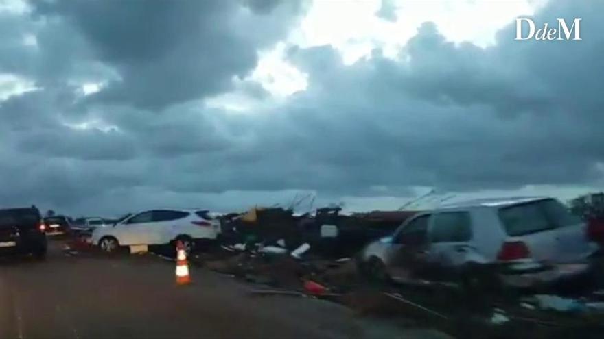 Zona de guerra en la carretera de Manacor a Sant Llorenç