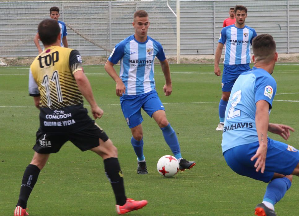 El filial malaguista empata a cero con el conjunto murciano en la ida y se jugará el ascenso en la vuelta.