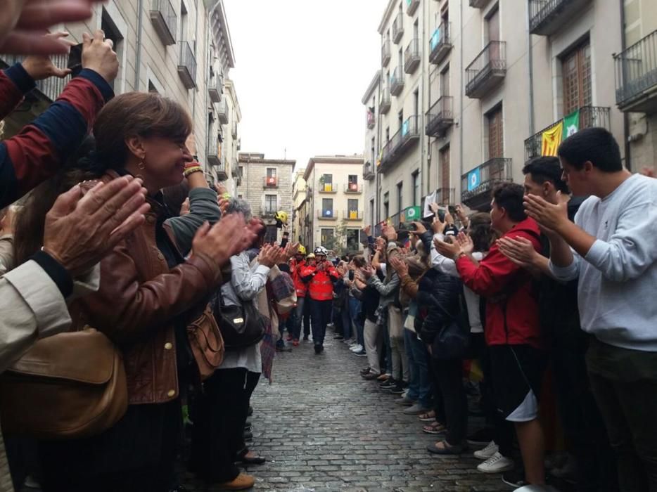 Concentració de rebuig de les actuacions policials de l'1-O a la plaça del Vi