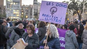 Manifestación del Día Internacional de la Mujer en Barcelona.