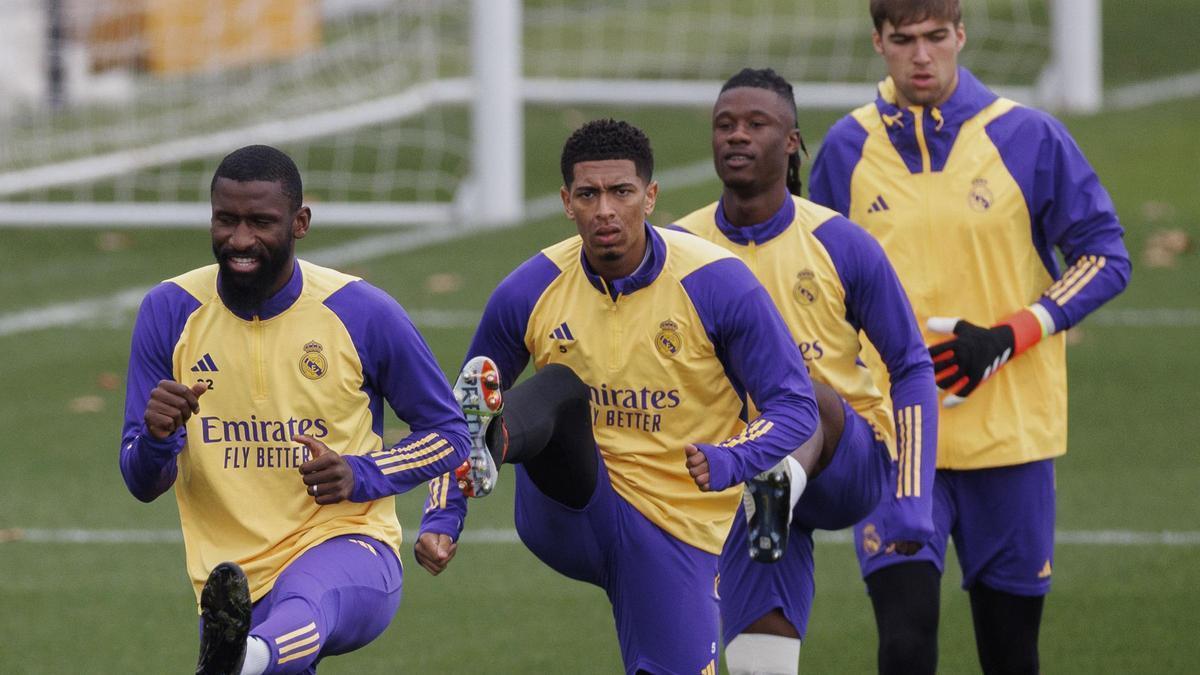 Entrenamiento del Real Madrid de cara a su partido contra el Girona.