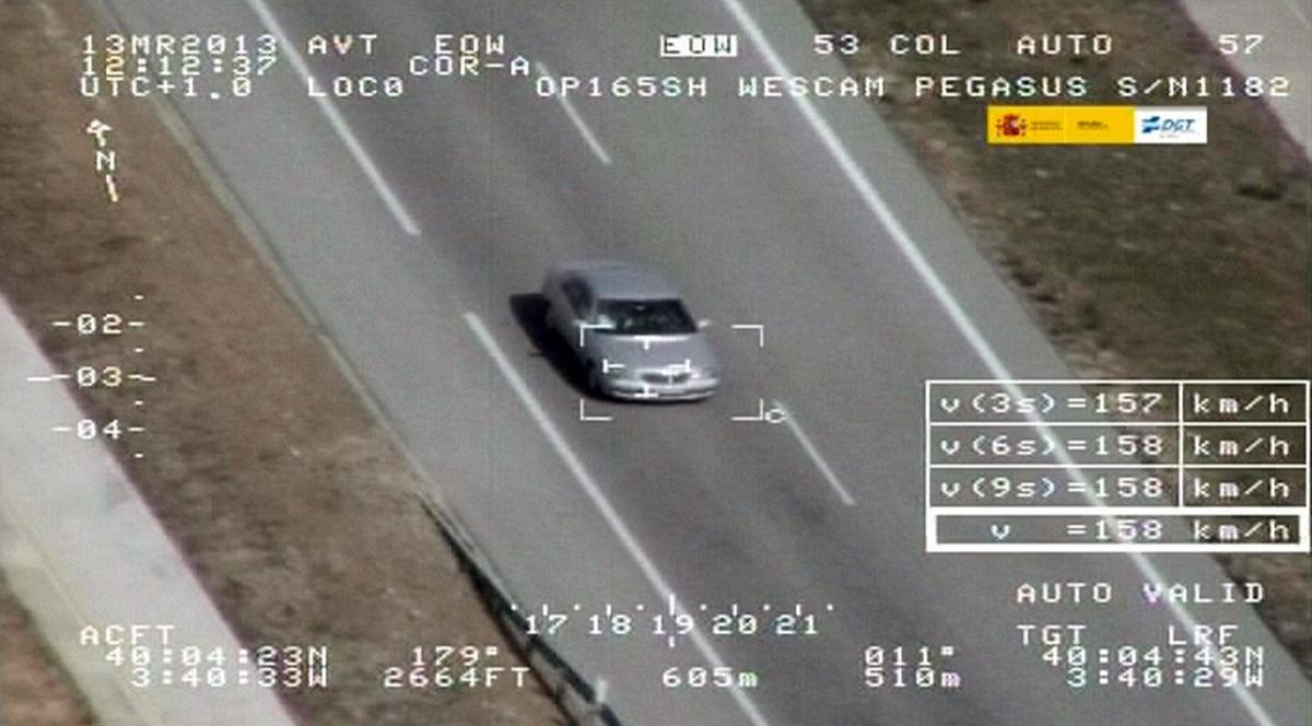 Imagen facilitada por la DGT captada desde un helicóptero con el nuevo sistema "Pegasus".