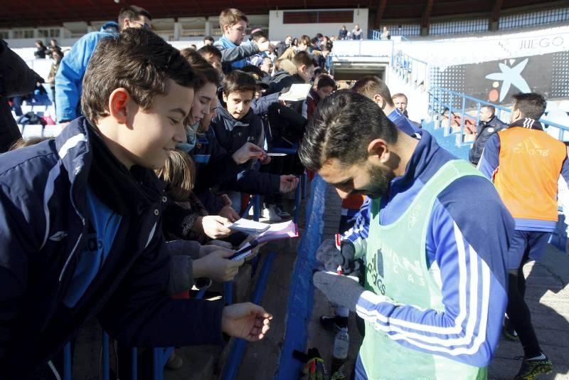 Entrenamiento puerta abierta en La Romareda