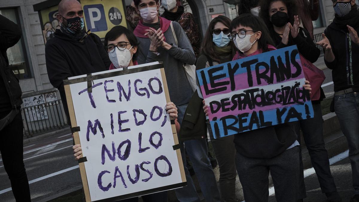 Manifestantes en Madrid.