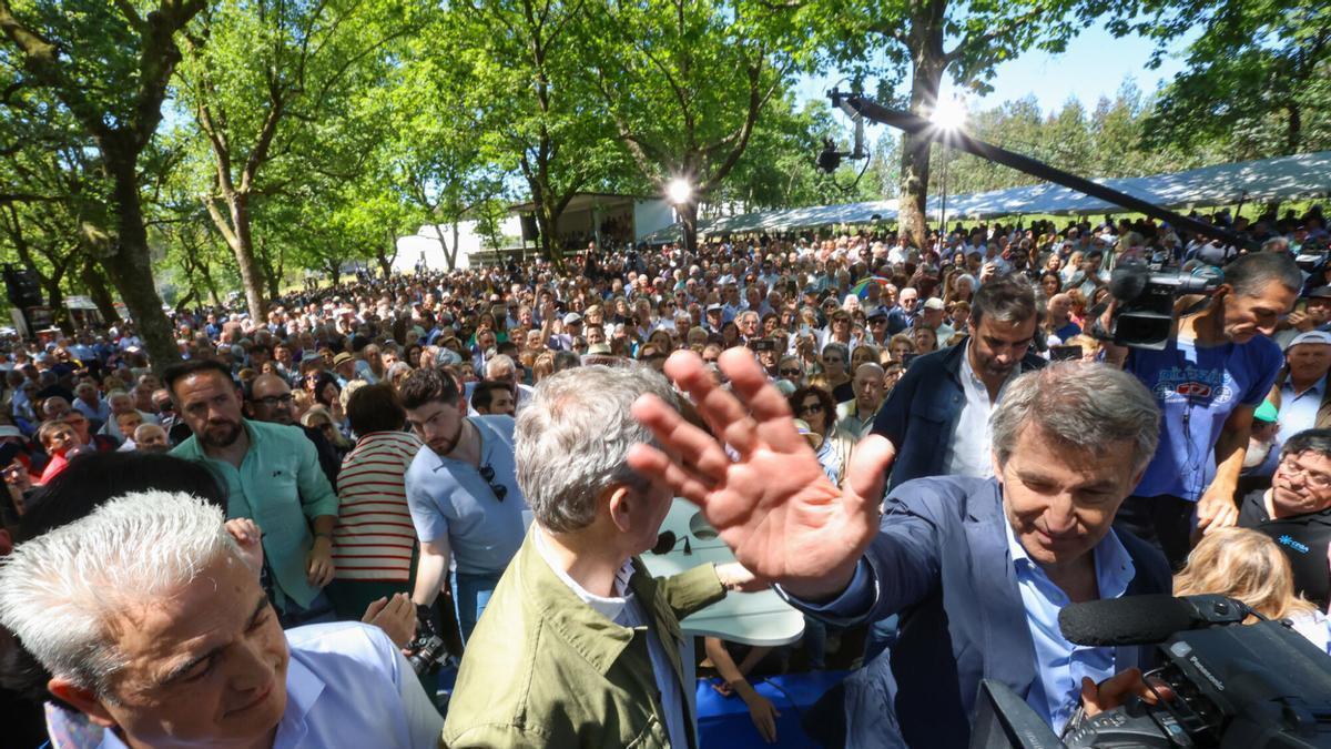 Romería del PP en O Pino, el pasado año, con la presencia de su presidente, Alberto Núñez Feijóo.