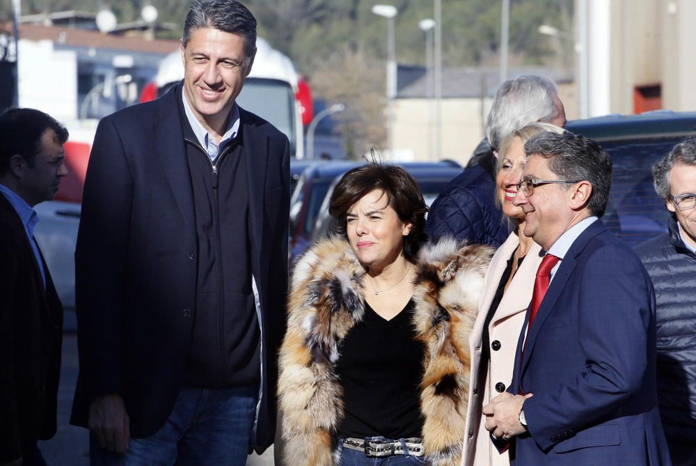 Albiol, Sáenz de Santamaría, Millo i Maria Àngels Olmedo, en un dinar-míting a Girona