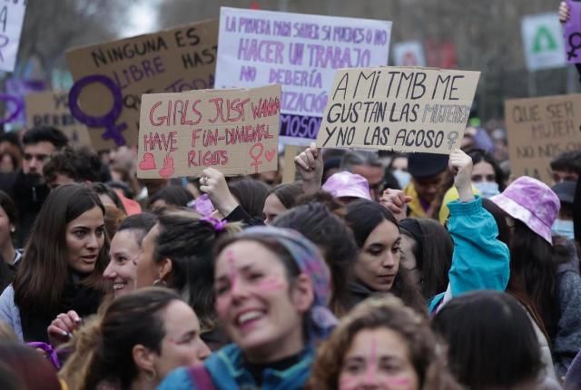 Manifestación feminista en Barcelona