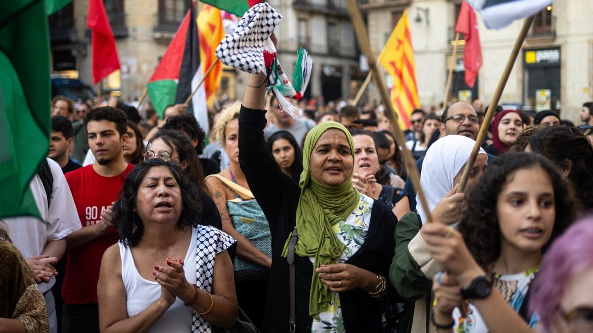Manifestación en Barcelona de apoyo a Palestina