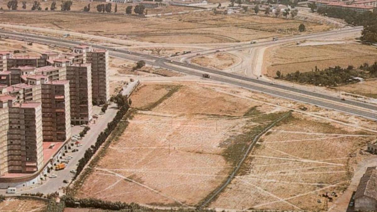 Aspecto del barrio del Actur en los primeros años de desarrollo.