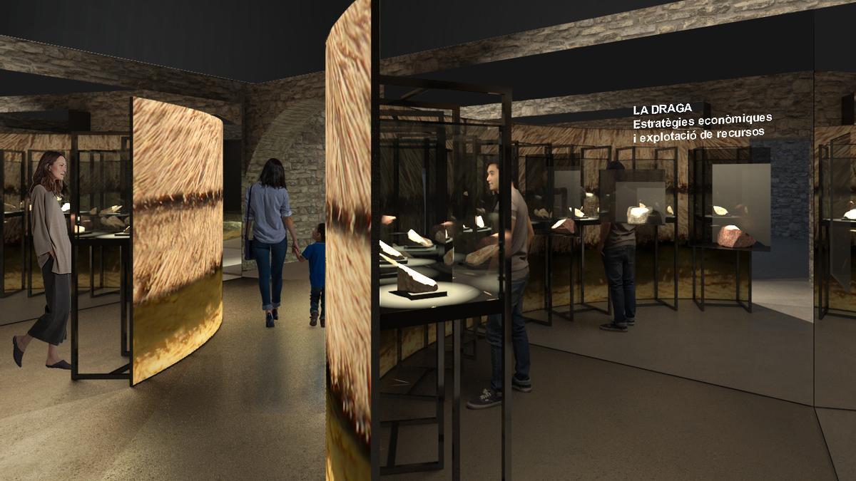 Recreació de la sala dedicada al neolític del nou Museu Arqueològic de Banyoles
