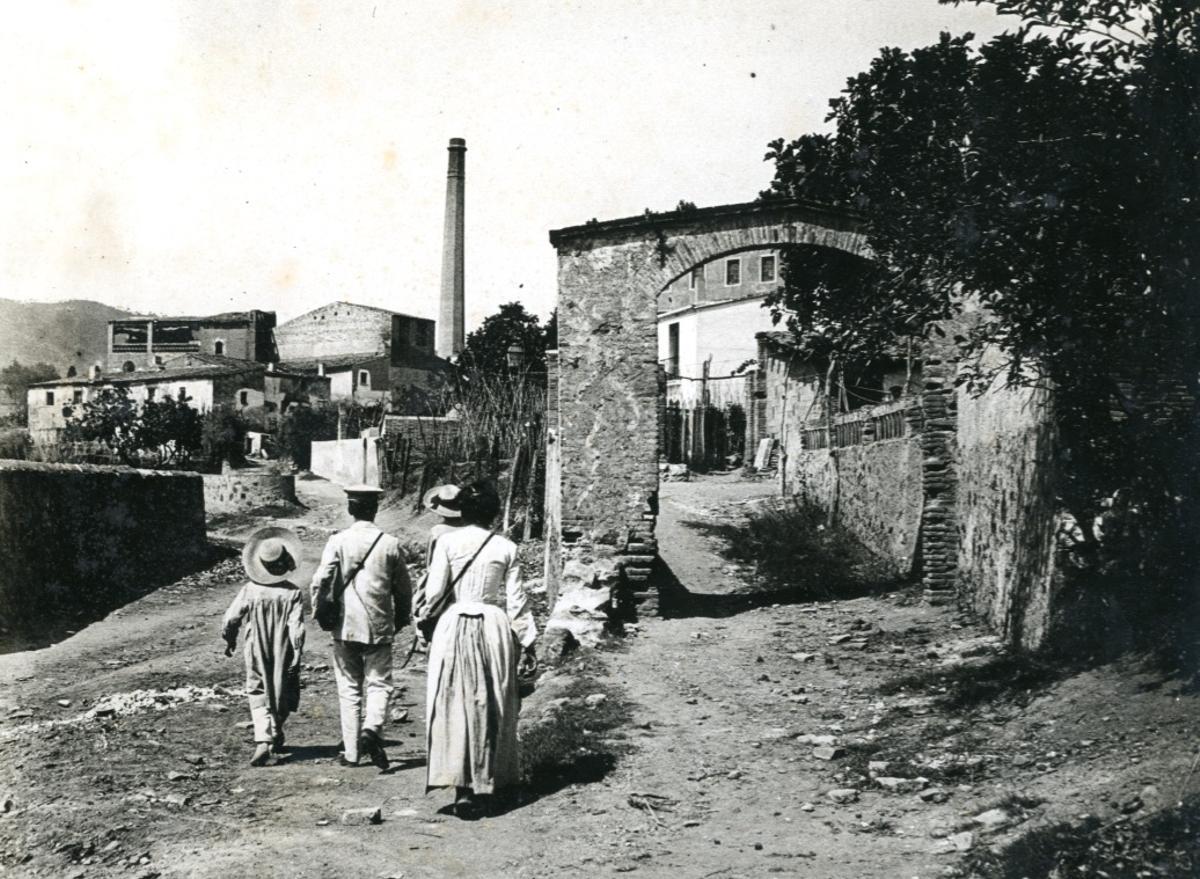 Masía de Can Fontaner, en Horta, en 1910.