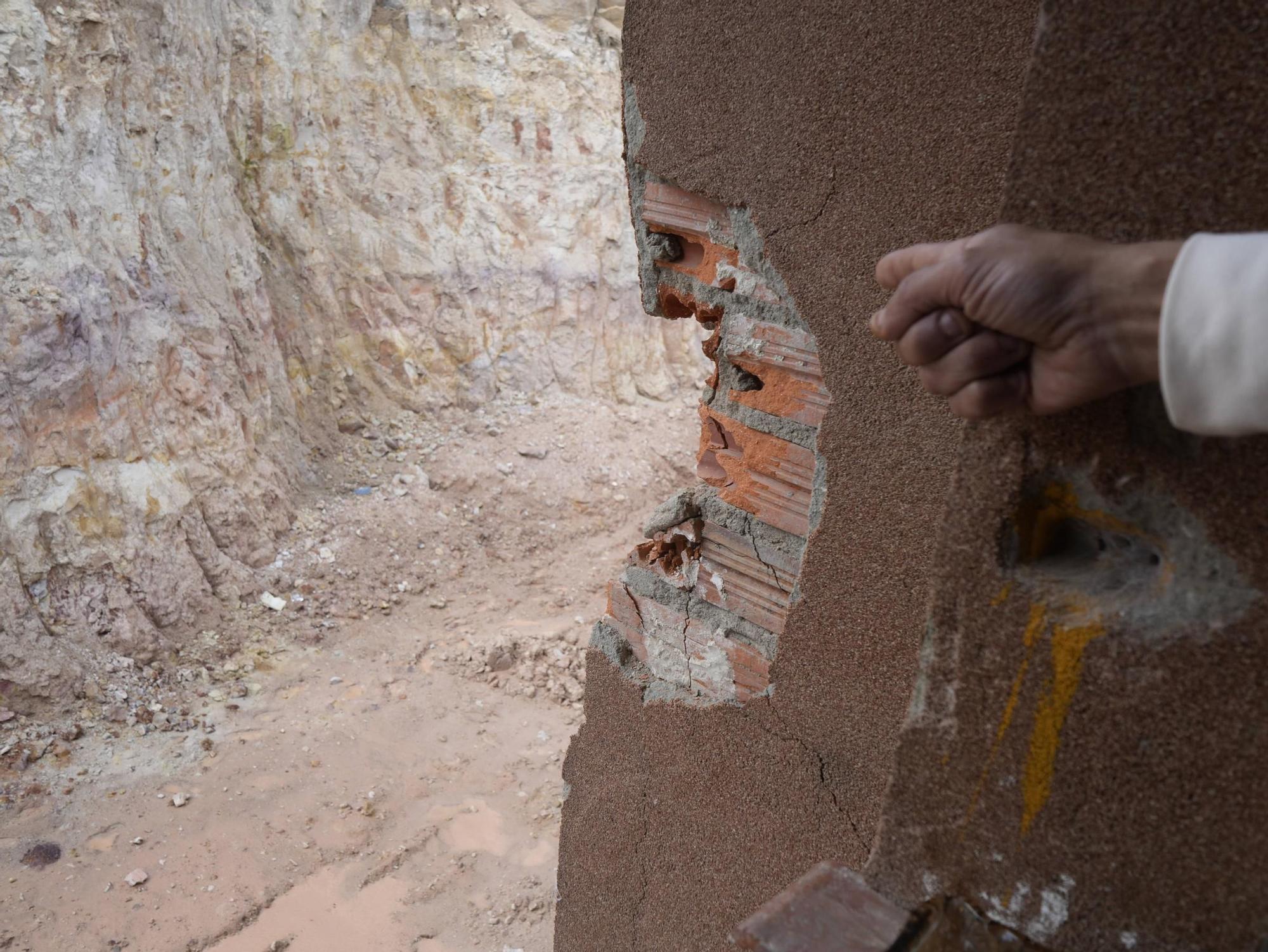 Estado de las casas tras el derrumbe del muro de Rabiche