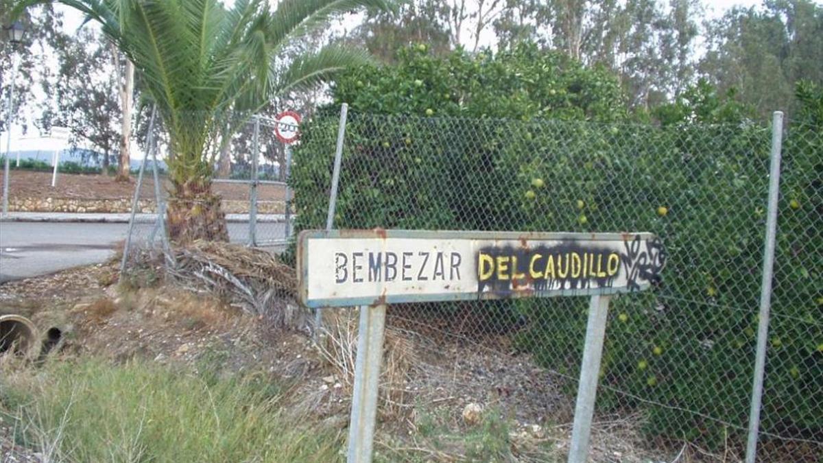 Cartel de entrada a la pedanía de Bembézar del Caudillo, en una imagen de archivo.