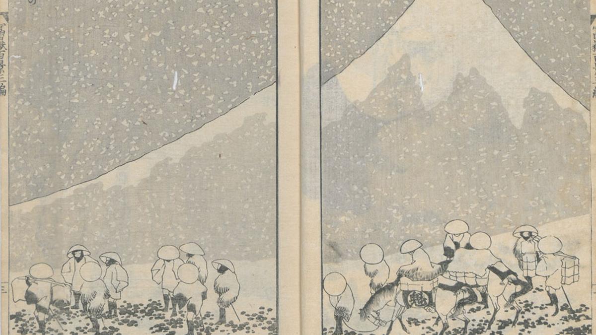 Grabado de 'Cien vistas del monte Fuji', de Katsushika Hokusai.