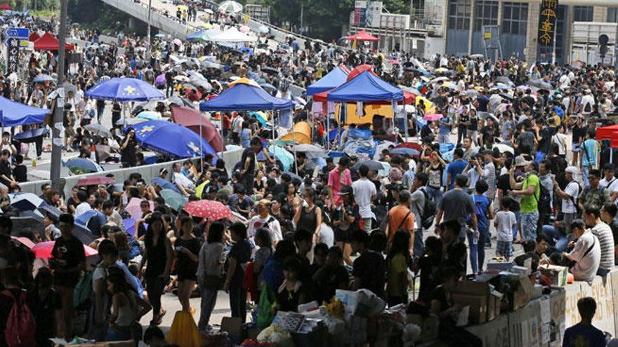 Imagen de las protestas en Hong Kong.