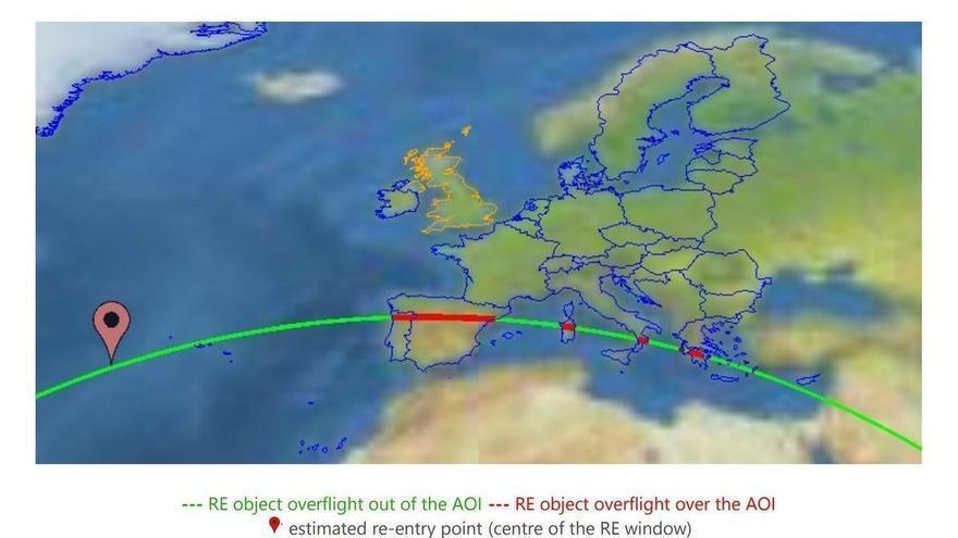 Eine der möglichen Routen der Rakete.