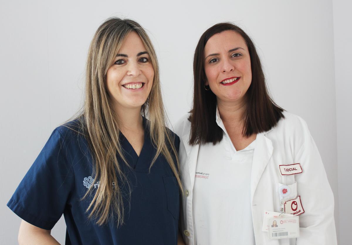 La ginecóloga María Vizcaíno y la trabajadora social Leticia Beltrán, del departamento de salud del Vinalopó.