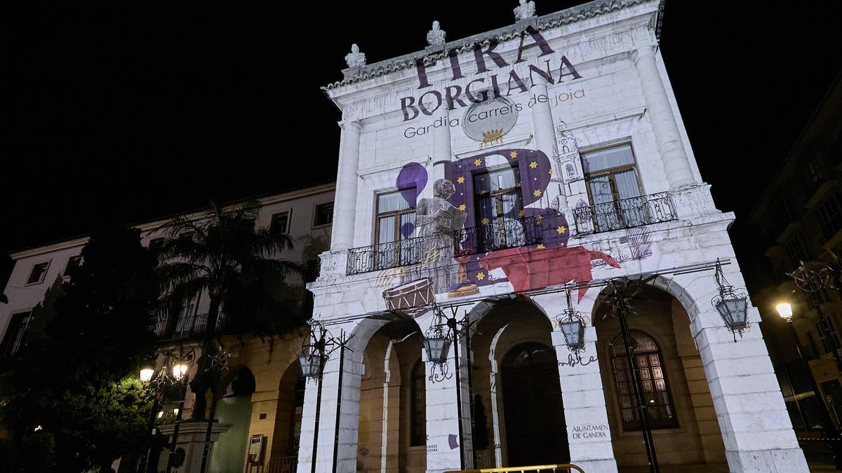 Una imagen del vídeo que se proyectó sobre la fachada del ayuntamiento