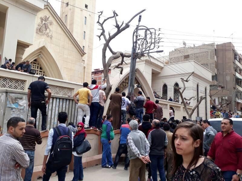 Explosión en la iglesia copta de San Jorge, en la ciudad egipcia de Tanta.