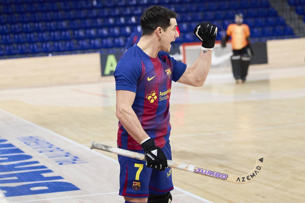 Pablo Álvarez, en un partido de la OK Liga con el Barça ante el Alcoi