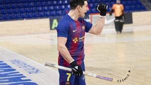 Pablo Álvarez, en un partido de la OK Liga con el Barça ante el Alcoi
