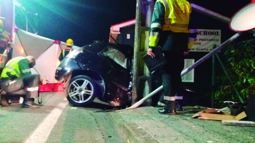 Imagen del accidente, el pasado octubre, en Sada.