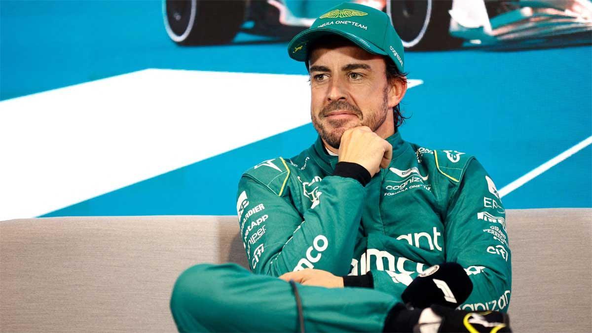 Alonso, en rueda de prensa en Miami