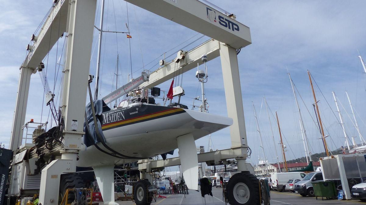 El Maiden en los astilleros STP Shipyard de Palma.