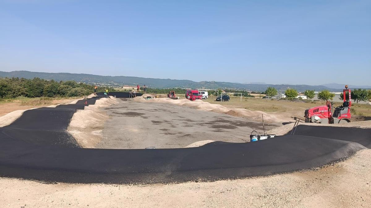 El circuit pumptrack que es va estrenar el passat divendres a Olius