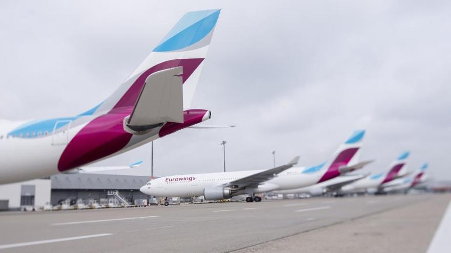 Welche hätten Sie denn gerne? Eurowings-Maschinen an einem Flughafen.