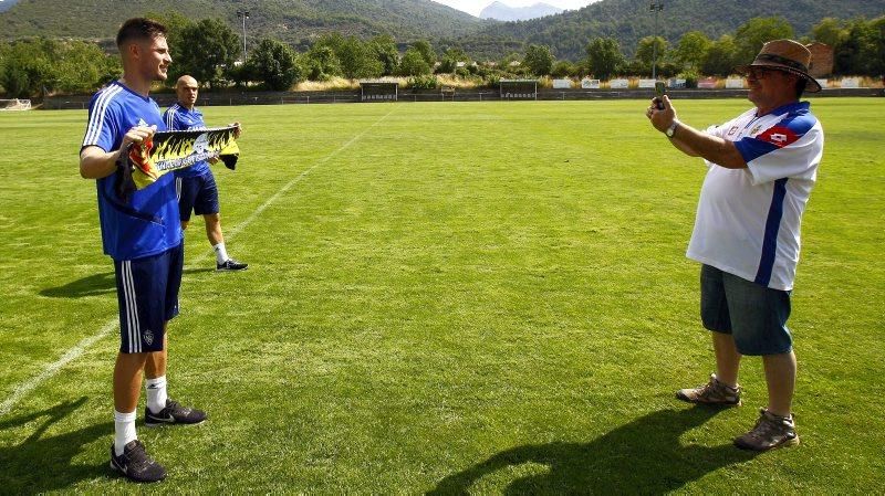 Concentración del Real Zaragoza en Boltaña