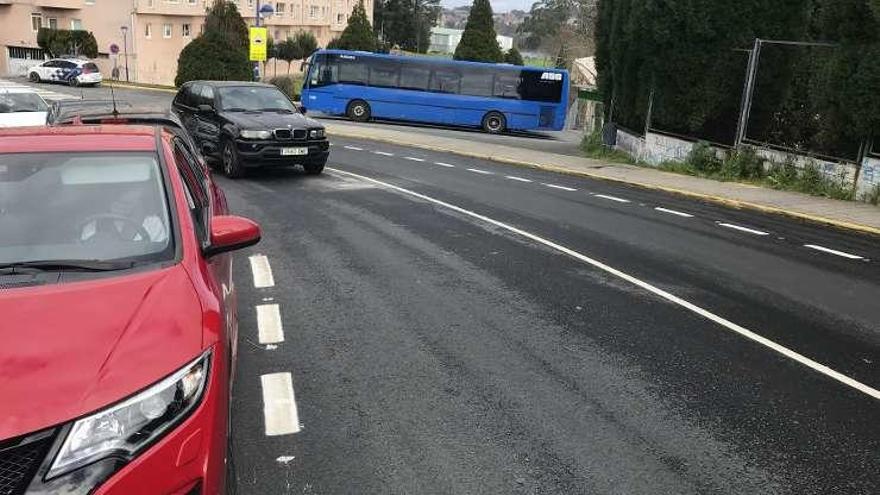 Calle Condes de Andrade, en Vilaboa, recién renovada.