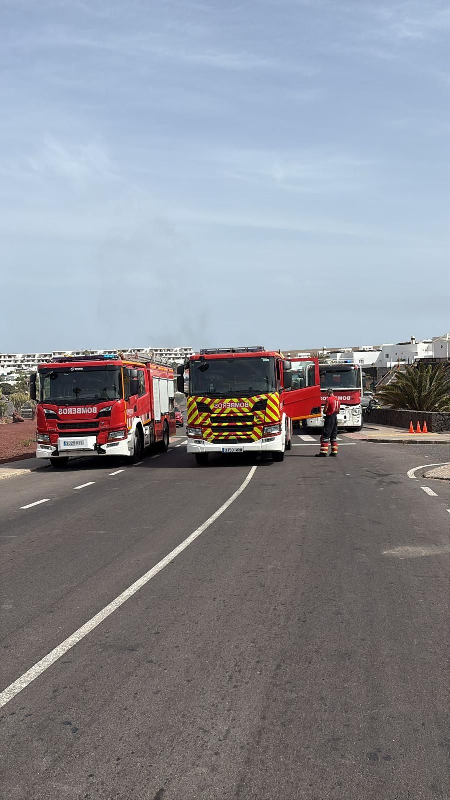 Incendio de una guagua en Lanzarote