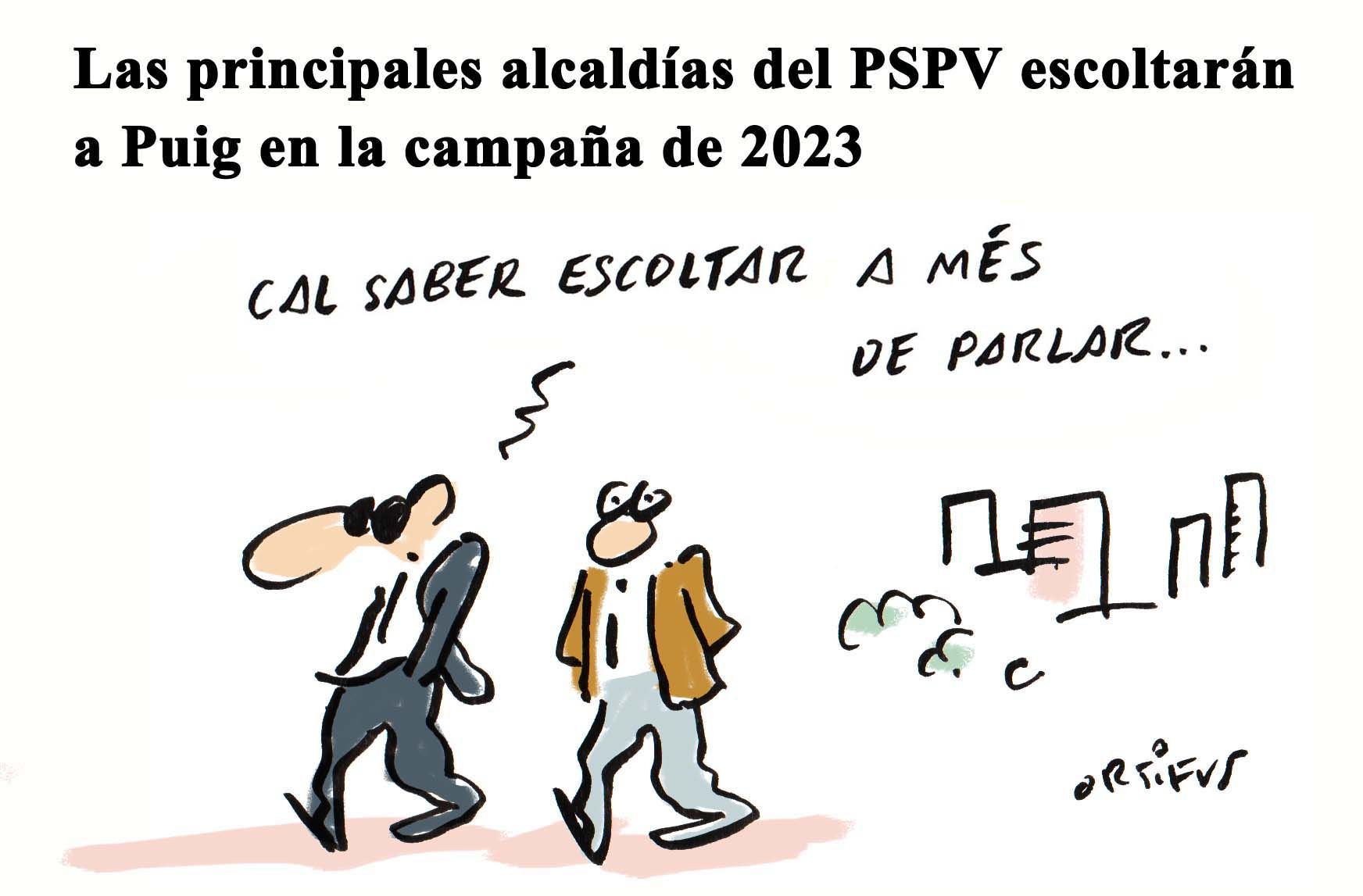 Las principales alcaldías del PSPV escoltarán a Puig en la campaña de 2023